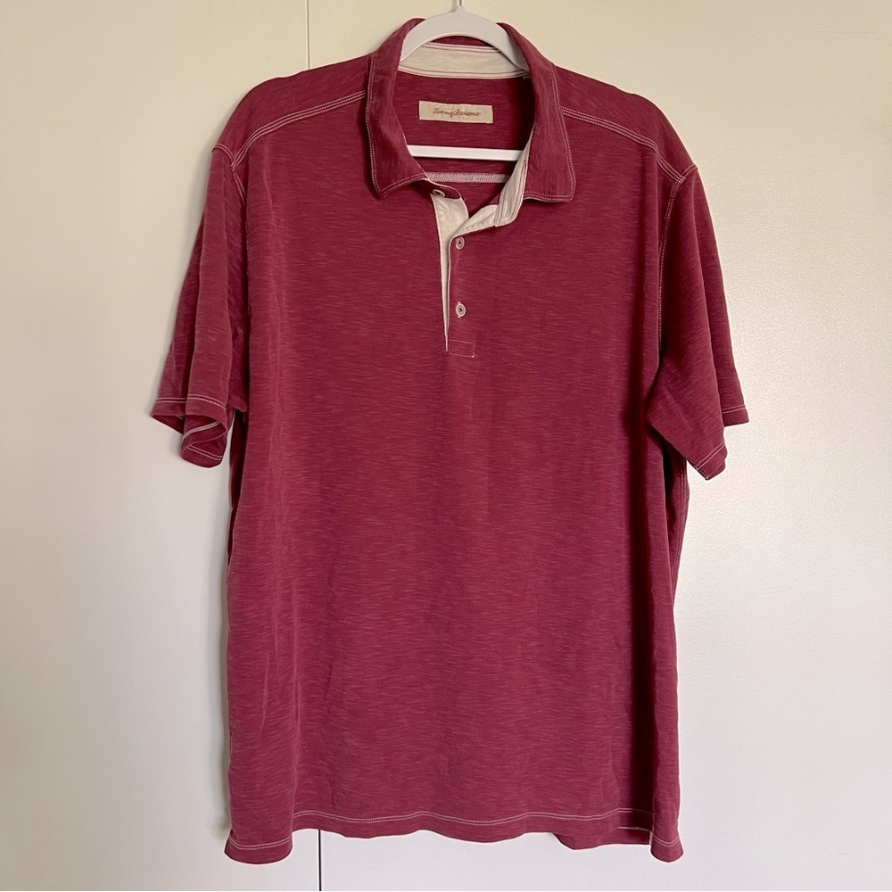 Tommy Bahamas Palmetto Paradise Burgundy Polo Shirt size XXL